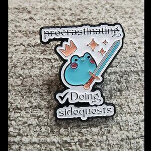 Procrastinating Doing Side Quests Dungeons And Dragons Enamel Pin